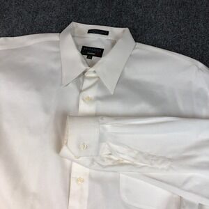 Brigadier Clothiers Men's White 100% Cotton Long Sleeve Dress Shirt Size 1835/37